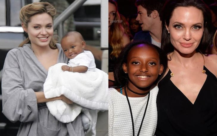Angelina jolie angelina jolie posando junto a una niu00f1a 524b7f5a
