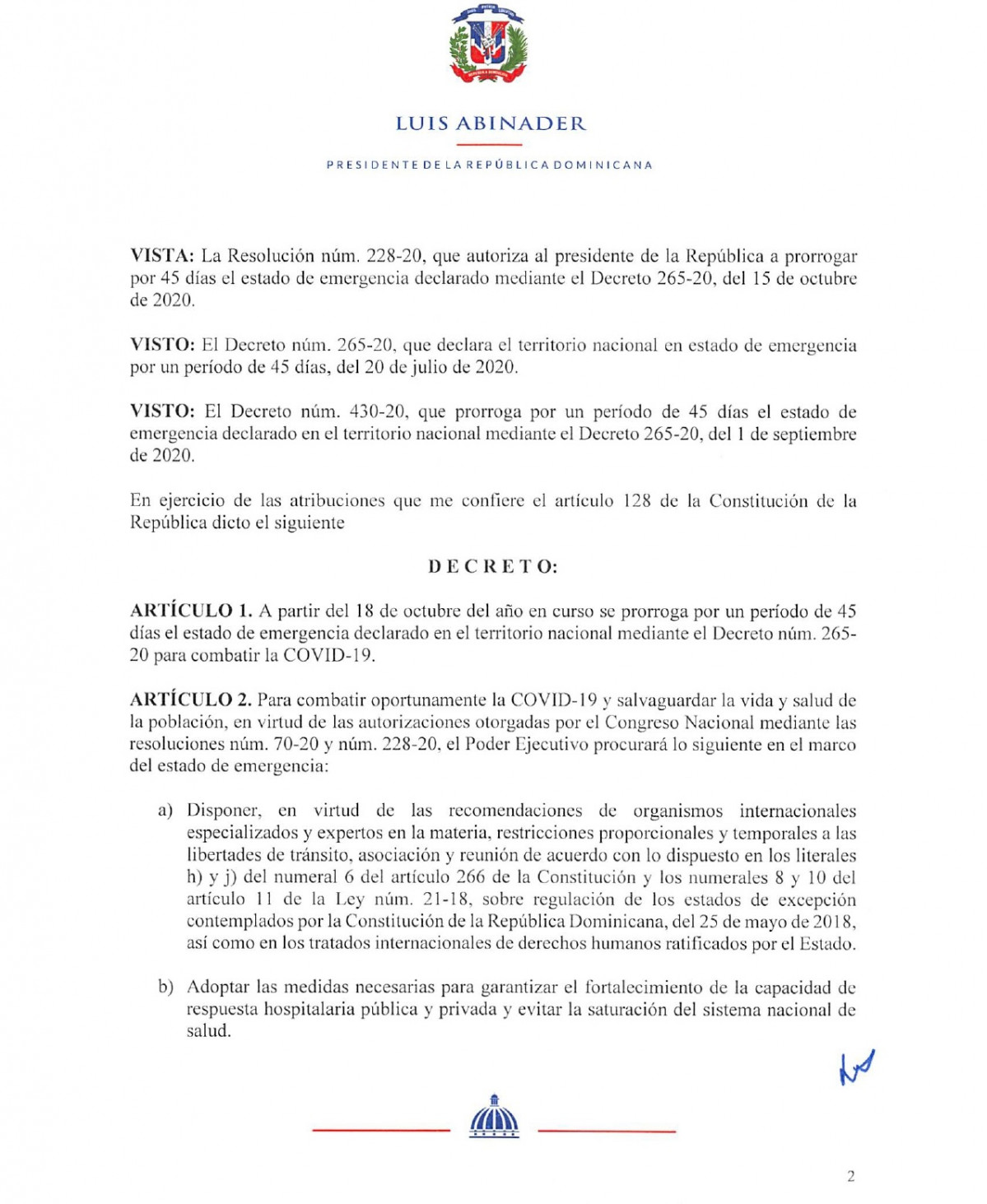 Decreto 553 20 Pru00f3rroga del Estado de Emergencia page 0002